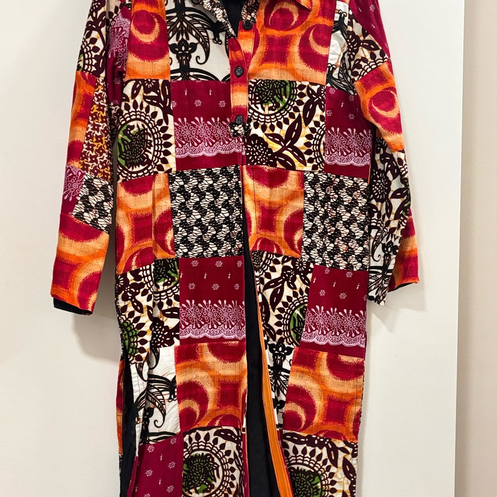 Vintage Patchwork Long Coat Size Large - image 4